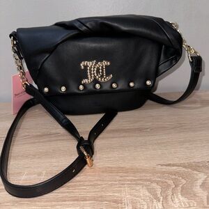 Juicy Couture Black Liquorice Soft Bow Crossbody Bag